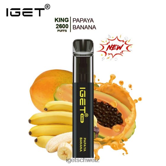 online IGET vapes King – 2600 Züge JNJRFD573 Papaya-Bananen-Eis