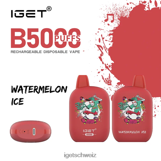 IGET vape shop b5000 JNJRFD307 Wassermeloneneis