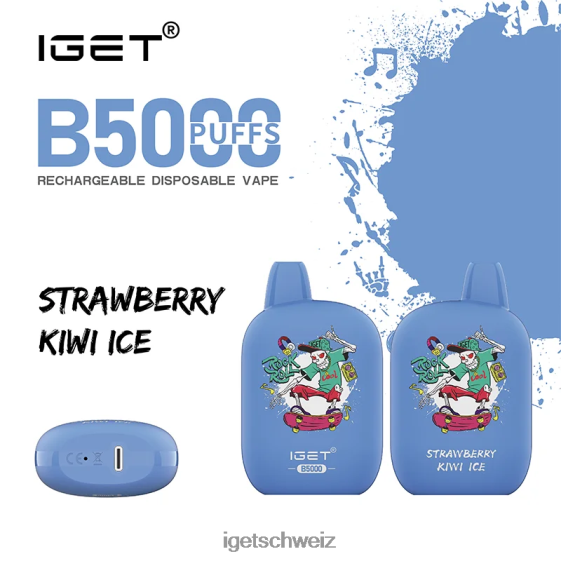 IGET vape b5000 JNJRFD314 Erdbeer-Kiwi-Eis