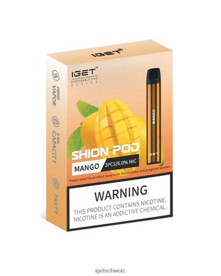 3 x IGET vape Shion JNJRFD19 Mango