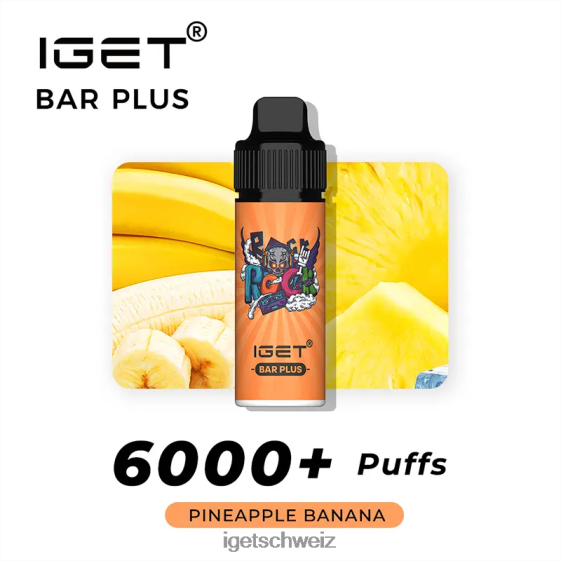 IGET vape shop bar plus – 6000 Züge JNJRFD600 Ananas-Banane