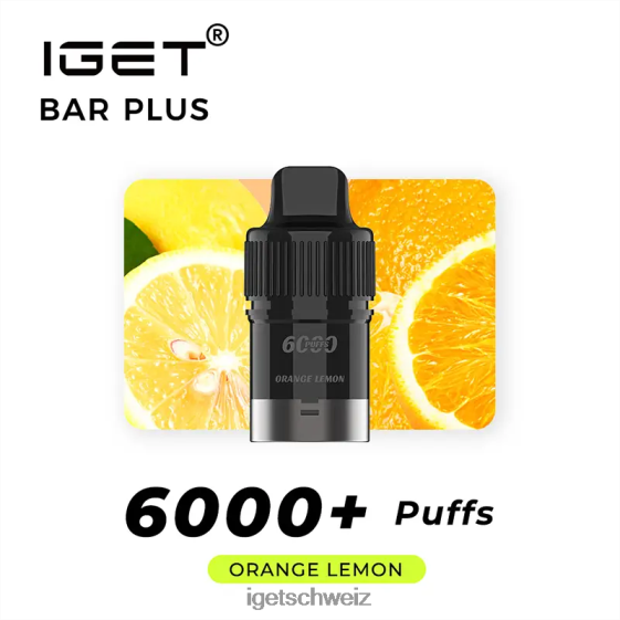 online IGET vapes Bar Plus Pod 6000 Züge JNJRFD261 Orange-Zitrone