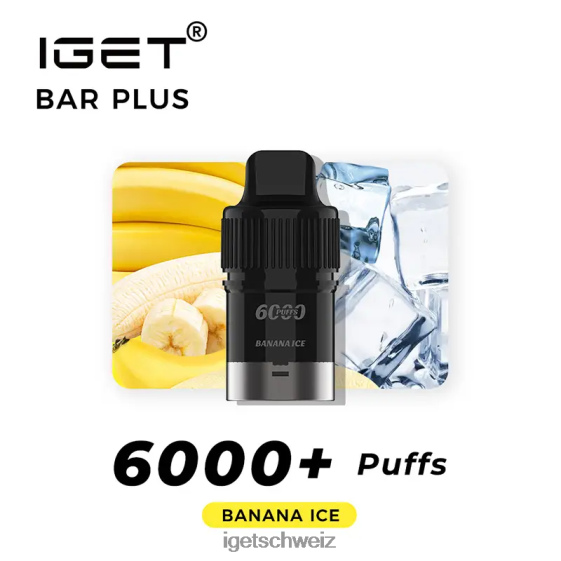 IGET vape shop Bar Plus Pod 6000 Züge JNJRFD264 Bananeneis