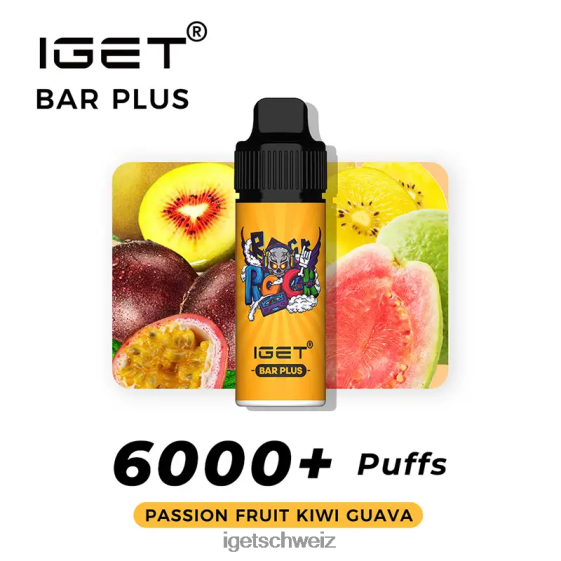 IGET bar online Riegel plus 6000 Züge JNJRFD251 Passionsfrucht-Kiwi-Guave