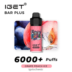 IGET bar buy online Riegel plus 6000 Züge JNJRFD236 Traubenpfirsich lce