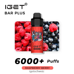 IGET bar Riegel plus 6000 Züge JNJRFD249 Himbeerbeere