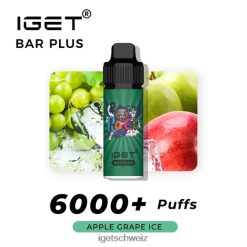 IGET vape Riegel plus 6000 Züge JNJRFD235 Apfel-Trauben-Eis
