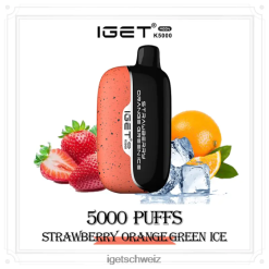 IGET vape Schweiz Moon 5000 Züge JNJRFD222 Erdbeer-Orange-Grün-Eis