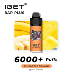 IGET vape Schweiz Riegel plus 6000 Züge JNJRFD239 Ananas-Banane