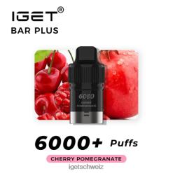 Nikotinfreier IGET bar buy online Bar Plus Pod, 6000 Züge JNJRFD379 Kirschgranatapfel