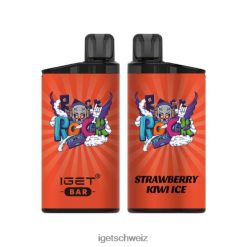 Nikotinfreier IGET vape Schweiz-Riegel, 3500 Züge JNJRFD395 Erdbeer-Kiwi-Eis