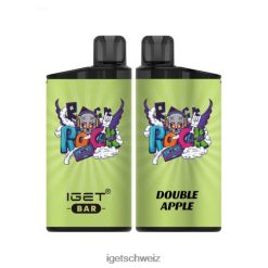 Nikotinfreier IGET vape shop-Riegel, 3500 Züge JNJRFD392 Doppelapfel