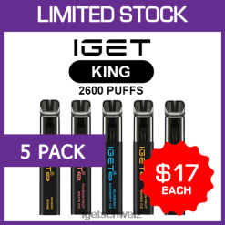 online IGET vapes King – 2600 Züge – 5er-Pack JNJRFD475