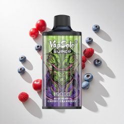 Vapsolo Super 15000 Puffs Blaubeere Kirsche Preiselbeere vape großhandel Schweiz E-Liquid: 40ml, Nikotinstärke: 20 mg/ml, 50 mg/ml