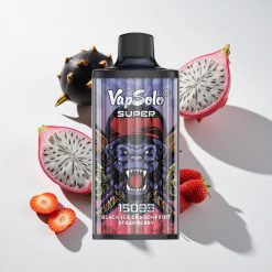 Vapsolo Super 15000 Puffs Schwarz Eis Drachenfrucht Erdbeere vape großhandel Schweiz E-Liquid: 40ml Batteriekapazität: 850mah Mesh Coil